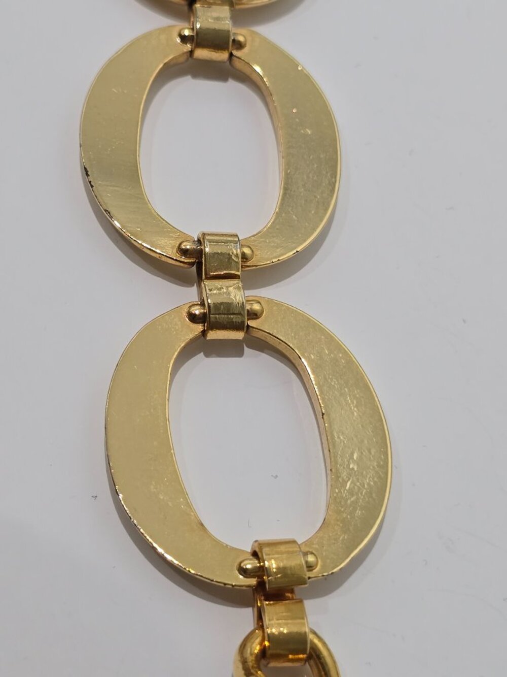 Vintage Gold Tone Chain Belt, Chunky Oval Links, Adjustable Statement Belt ~ 80s - Picture 8 of 9